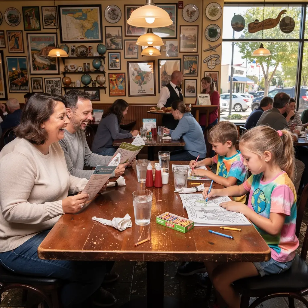 Семья, отдыхающая в отеле с доступом для людей с ограниченными возможностями.